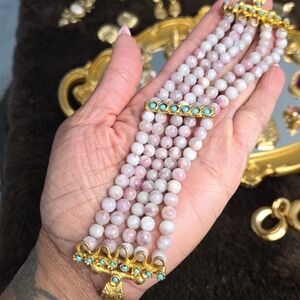 Turkish Pink Tournaline Quartz Beaded Bracelet